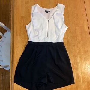 EXPRESS Romper. Black and white dressy romper